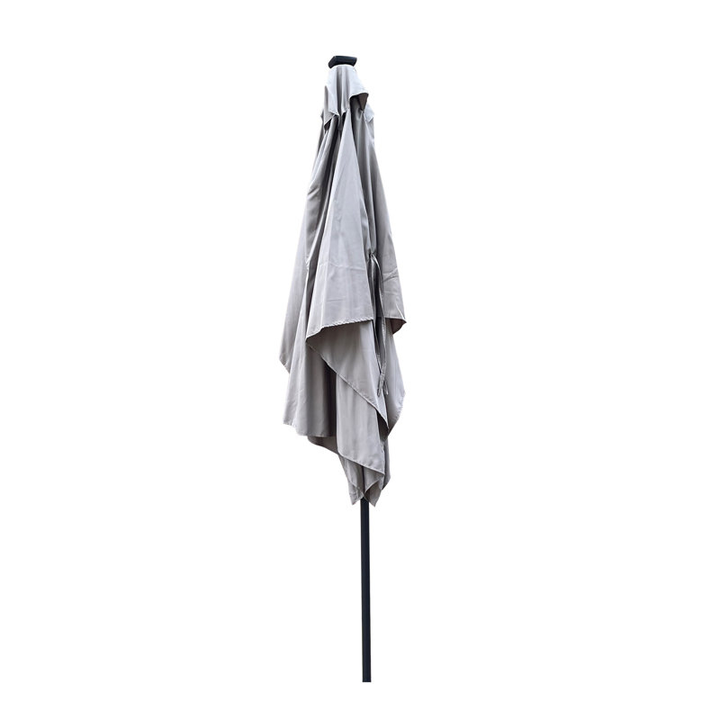 Parasols d'extérieur rectangulaires éclairés à DEL avec manivelle et bouton-poussoir inclinables pour la cour arrière