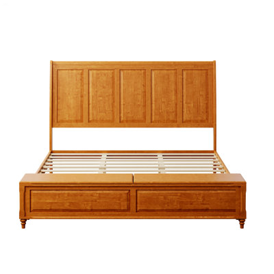 Bed Frame With High Headboard And Footboard Storage Bench