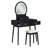 Luxury - Inspired Vanity With Black Finish, 4 Drawers, Led Mirror, And Stool For Bedroom Elegant Functional-33904677