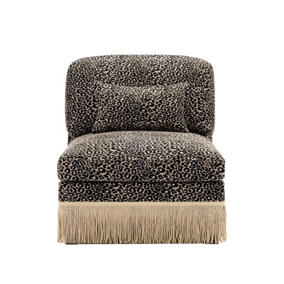1 canapé LSF léopard chenille avec coussins
