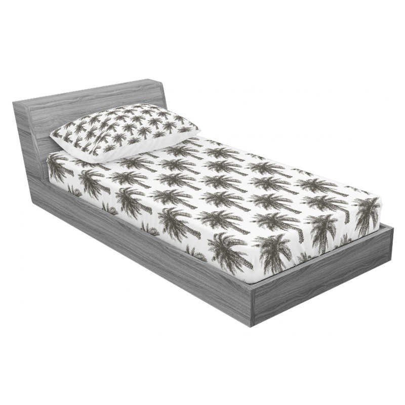 Microfiber Floral Sheet Set, Twin Sheet Set with Fitted Sheet