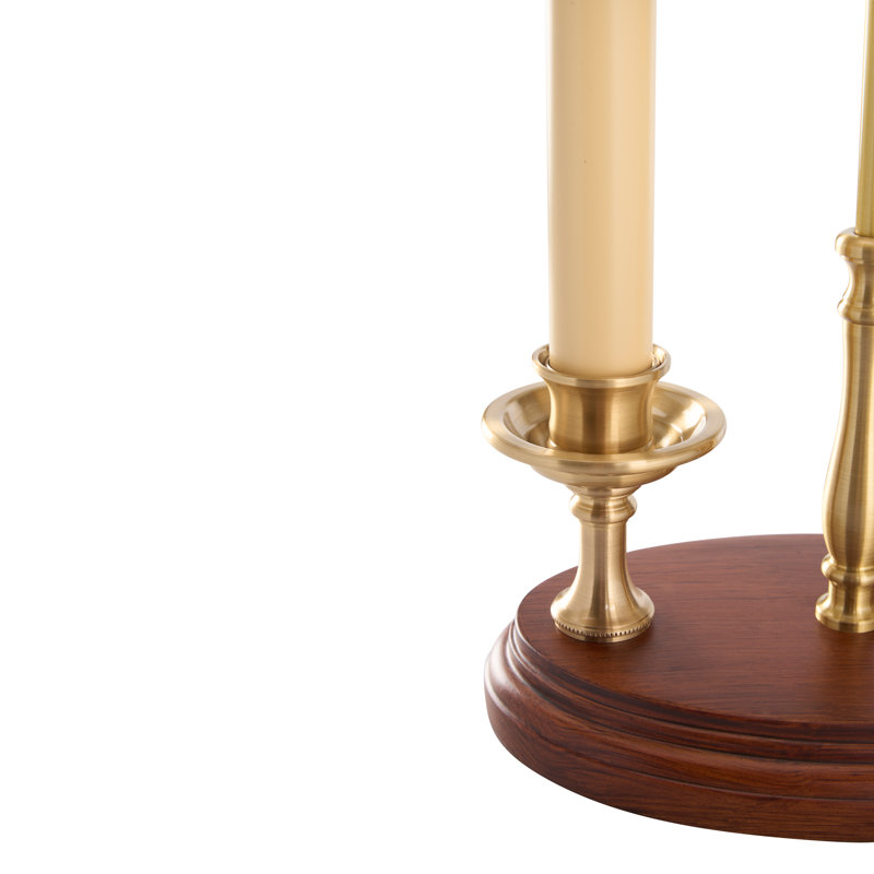 Lampe de table 15 po rouge / beige