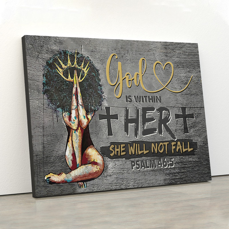 «God Is sein Her Her», toile tendue avec châssis «In God We Trust», décor à la maison noir et doré