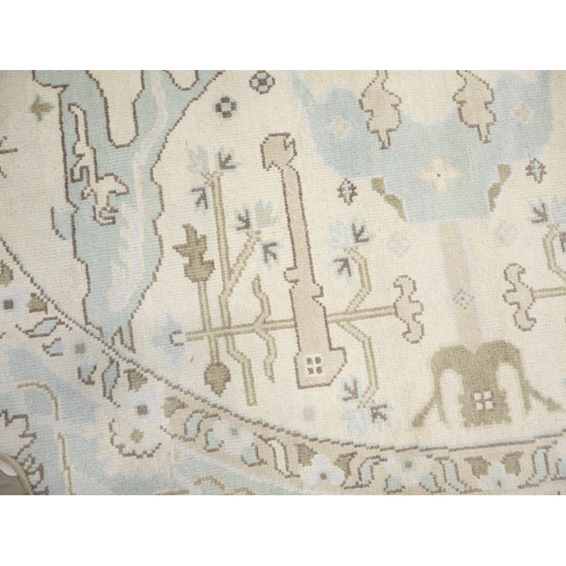 Tapis oriental rond Oushak Chobi Mute
