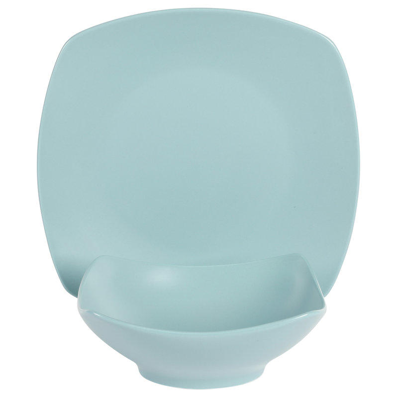 8 Piece Dinnerware Set, Service for 4, Matte Blue