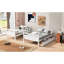 Lit simple superposé simple avec mesures et 2 rangements - blanc, sommeil sécuritaire-1869661669
