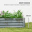 Lit de jardin surélevé galvanisé de 1 pi, fond ouvert, argent-110257688
