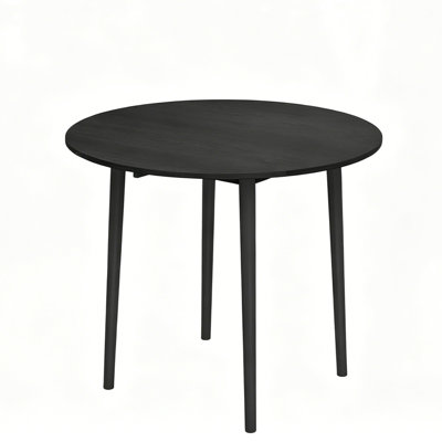 Table de salle à manger à abattants 35 po pour 4 personnes, table de cuisine pliante en bois noir pour petits espaces, assemblage facile