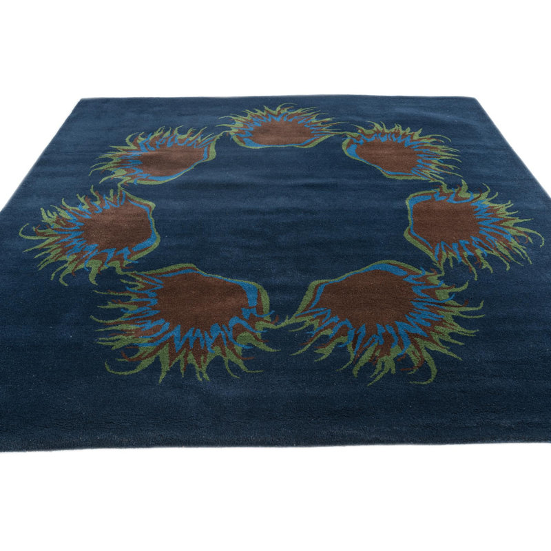 Tapis carré bleu marine Noell