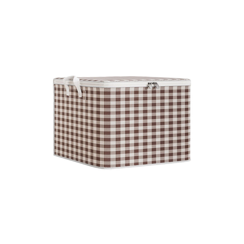  Double Zipper Storage Bins with Lids, Heavy Duty Closet Organizers and Storage, Foldable Clothes Storage Bags, Storage Containers for Blanket, Comforter, Pillow, Bedding (Coffee, S)