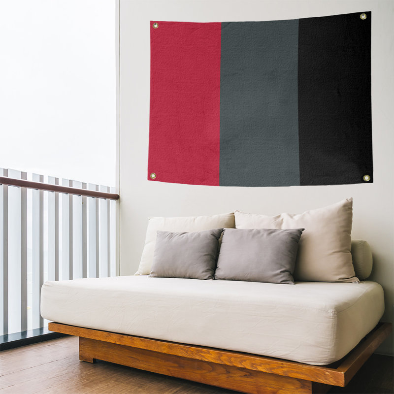 Tapisserie de polyester Las Vegas, H 59 po x l 80 po x P 2 po, Rouge / gris acier / noir