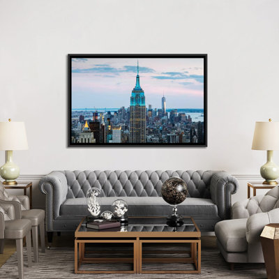 «Empire State Building at Dusk, Midtown, New York City, New York, USA», reproduction de photo sur toile tendue