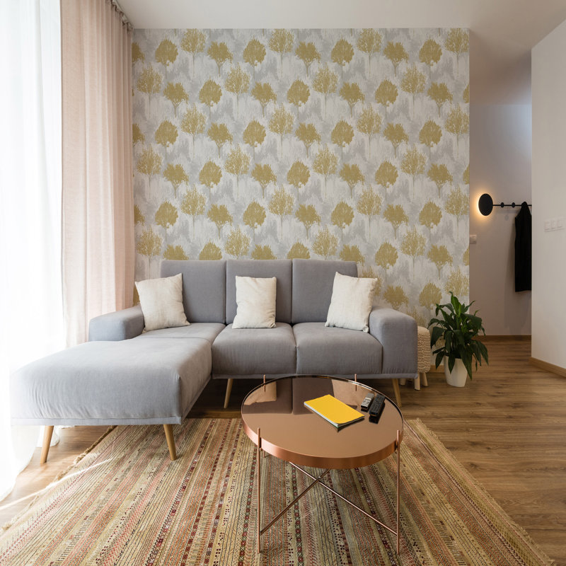 Zen Wallpaper Double Roll, Mustard