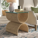 Vida Glass Top End Table