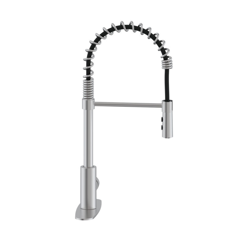 Westbrass Pull Down Spray Kitchen Faucet, Stainless Steel