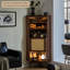 Armoire de coin, rangement et présentoir en rotin 59,06 "H