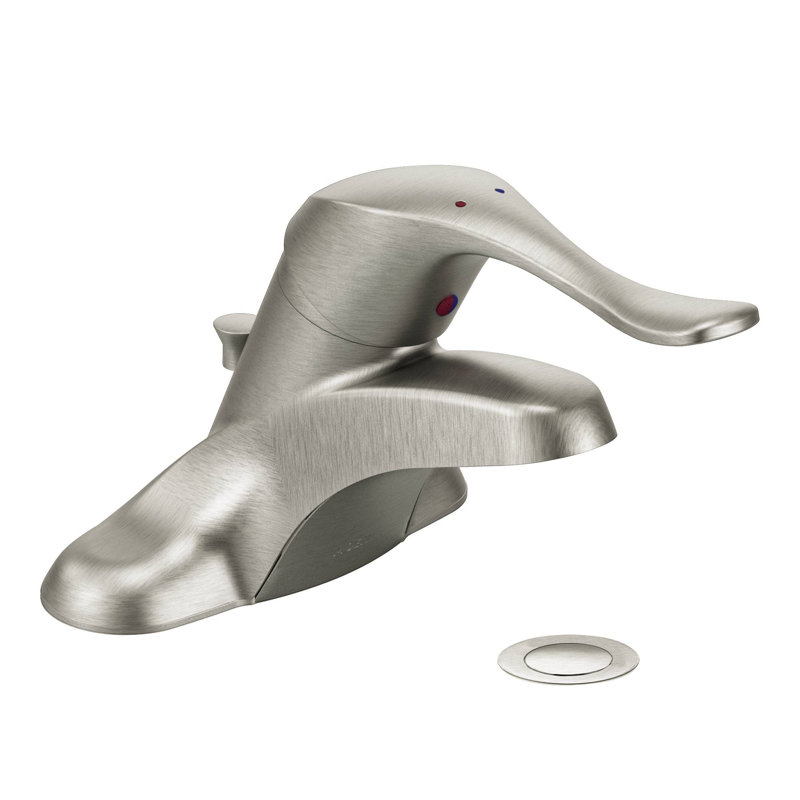 M-Bition Centerset Bathroom Faucet with Drain Assembly, Classic Brushed Nickel