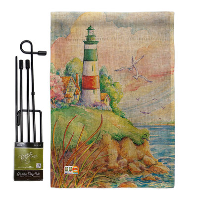 En toile jute 2 côtés 2 côtés 18,5 x 13 po de la falaise ensemble de drapeau