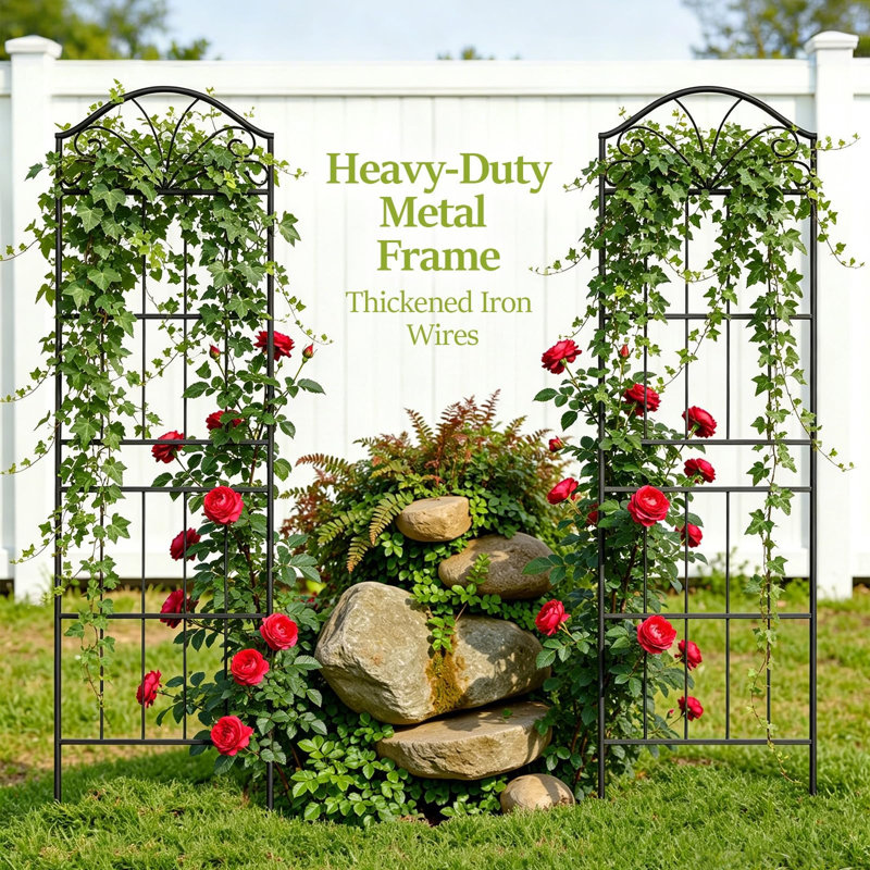 Treillis en métal pour plantes grimpantes d'extérieur, 70 po x 19,7 po