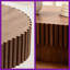 Table basse Mid-Century moderne cannelée ovale avec base piédestal