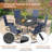 Outdoor Patio Dining Set with 6-person Round Dining Table and  Padded Swivel Chairs-1757418982