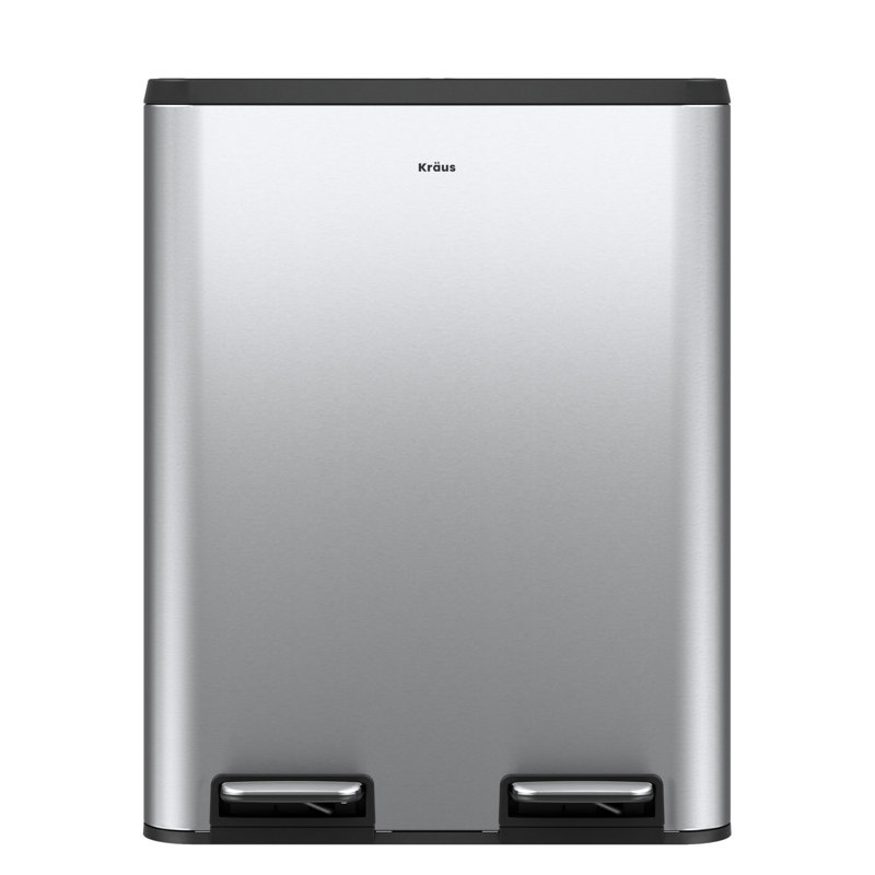 Poubelle de cuisine à double compartiment 15,8 gallons / 60 litres Kraus, Acier inoxydable