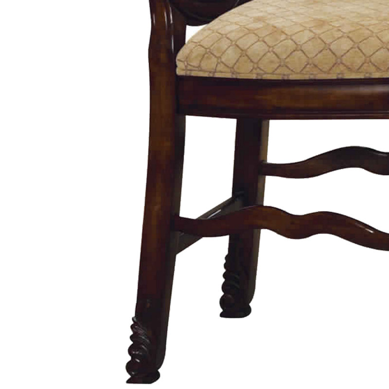 Ensemble de 2 chaises à hauteur de comptoir Loki de 24 po, tissu beige, couronne 