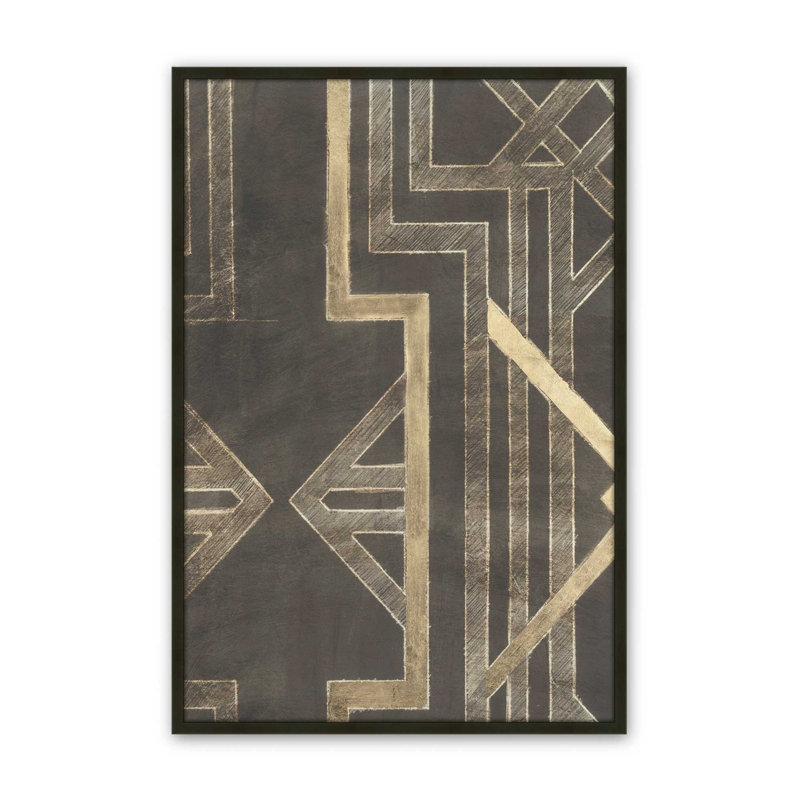 Impression sur toile Trellis Motif IV par Ethan Harper, H 40 po x l 30 po, Open Corner Framed Print without Mat Paper, Noir