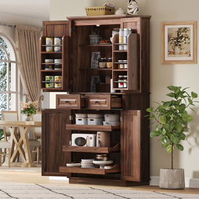 Armoire de cuisine de 71 po de hauteur avec 6 tablettes de porte et 2 tiroirs