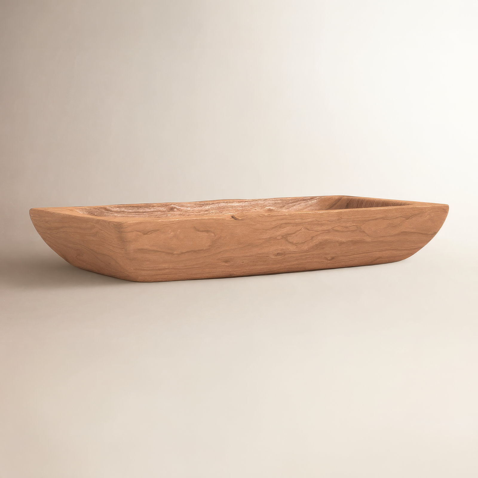 Teak Decorative Tray, Tan
