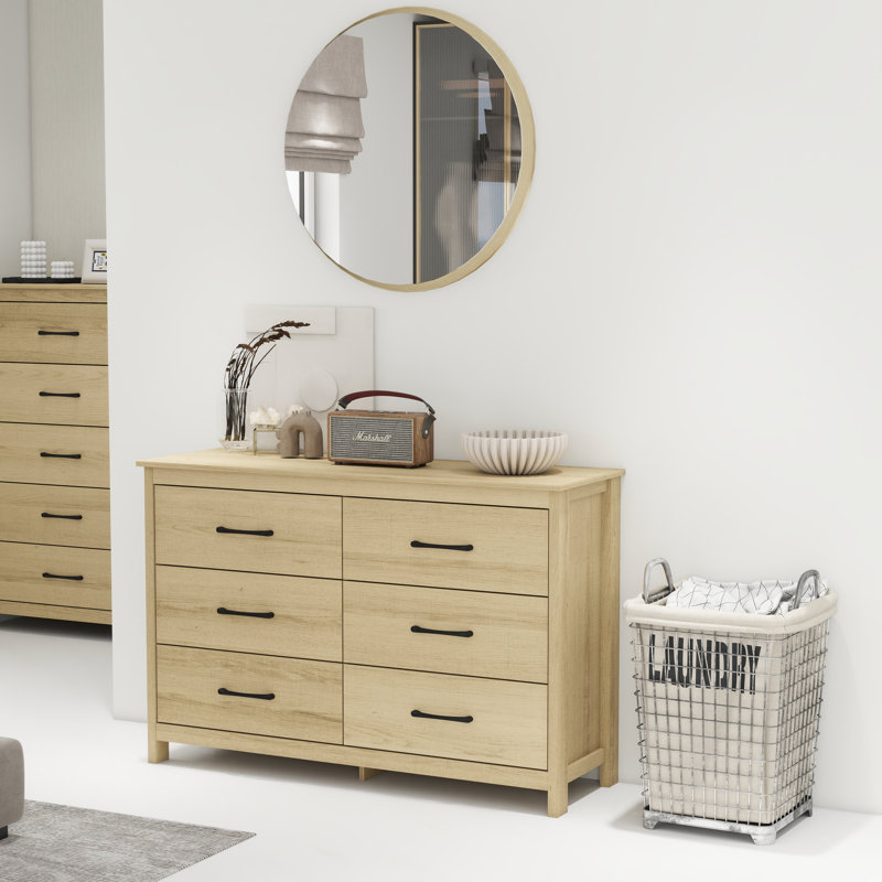 Commode 6 tiroirs Allysyn, Naturel