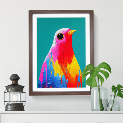 Dripping Paint Bird No.1 Abstract 1 Piece Single Picture Frame Painting
