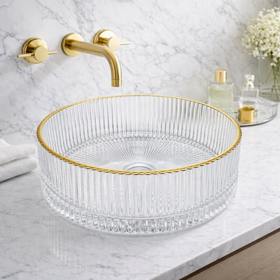 Timeless 16" Tempered Glass Circular Vessel Bathroom Sink