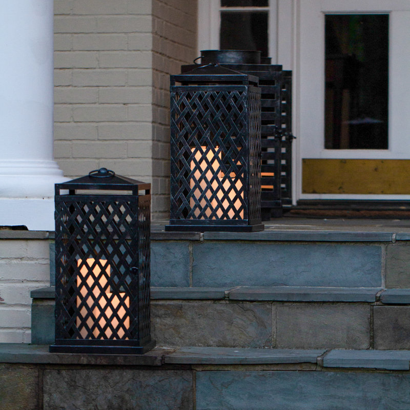 Flickering LED Unscented Flameless Candle, 6" H x 4" W x 4" D