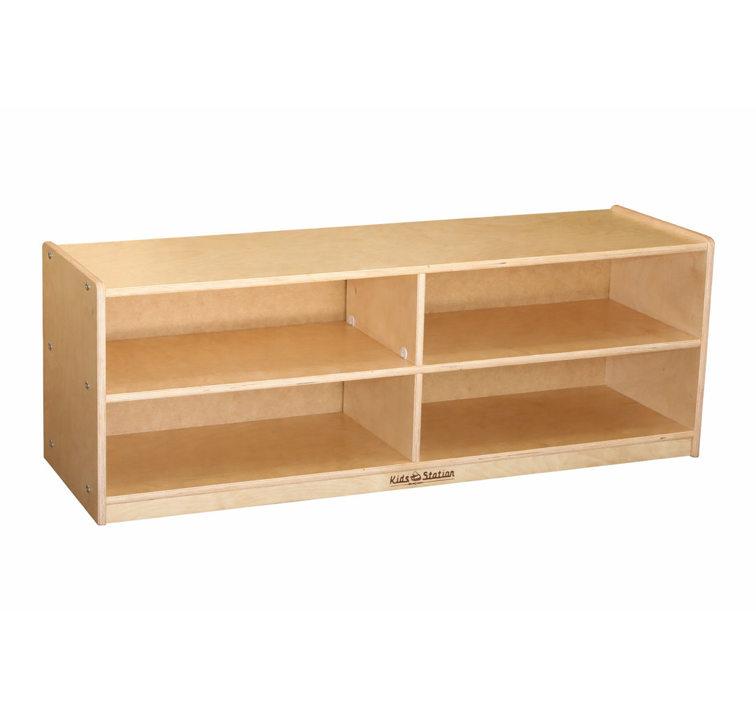4 Compartment Manufactured Wood Shelving Unit Kids' Station
