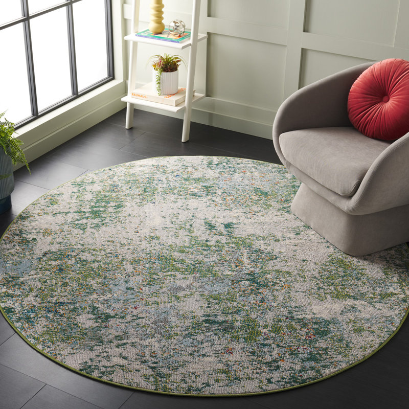 Tapis en polypropylène tissé à la machine Madison, Rond 6 pi 7 po