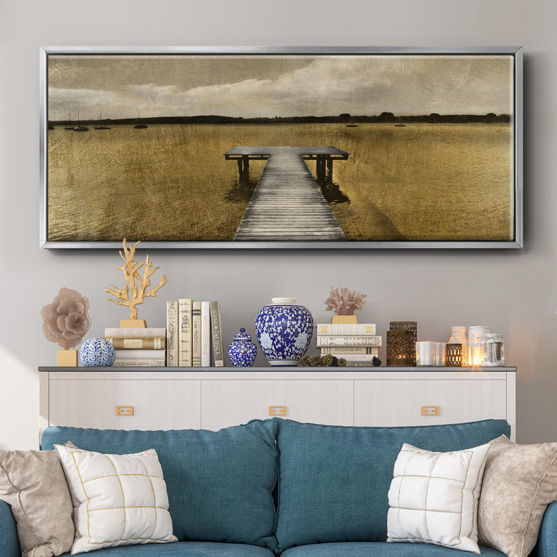 Golden Pier- Framed Canvas, 20" H x 50" W