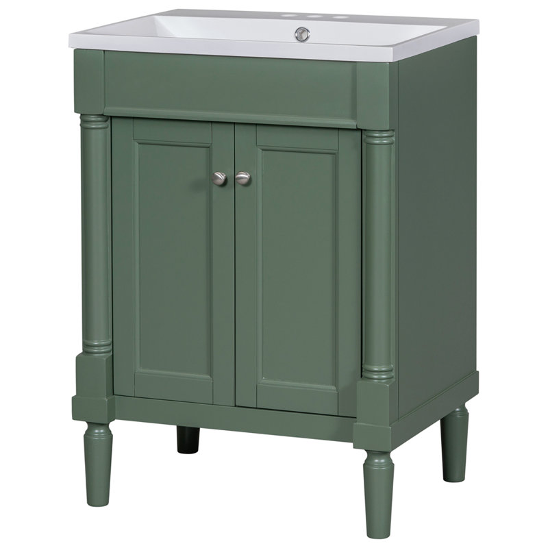 Meit 18.11'' Single Bathroom Vanity with Resin Top, Green