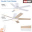 Ventilateur de plafond encastré blanc mat 52 po avec lumière DEL, télécommande et 5 pales deux tons Cryise-249509640-249509644-249509646