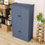 Armoire de cuisine autoportante avec 4 portes, 3 tiroirs et 6 tablettes de porte-130165534