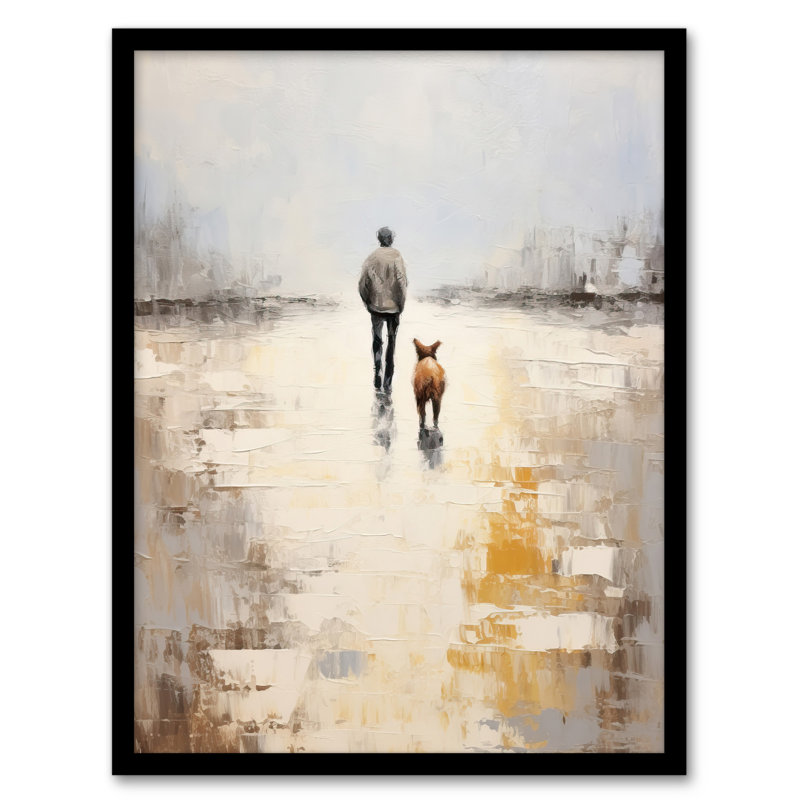 Dog Walkers Dream Simple Calm Neutral - Single Picture Frame Print