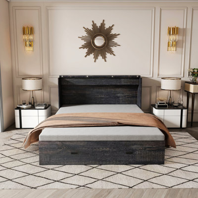 Lit escamotable avec tiroirs de rangement pour chambre d'amis, salon, cadre de lit moderne pour chambre à coucher
