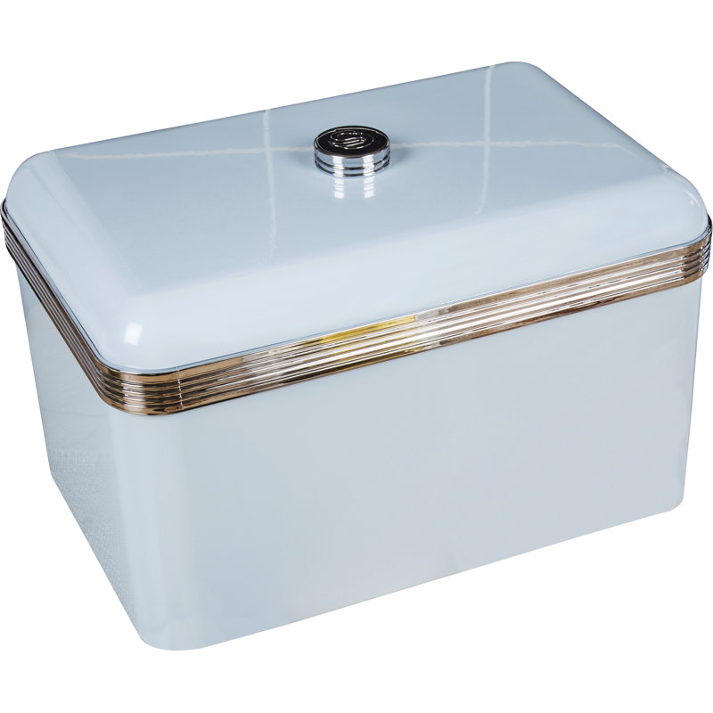 Swan Retro Bread Bin, Metal, 18 Litre,, Blue