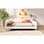 Lit de jour rembourré beige, grand lit, 4 pieds, pin et cadre, fonctionnel pour le salon, taille avec lin, support solide et polyvalent, facile à installer