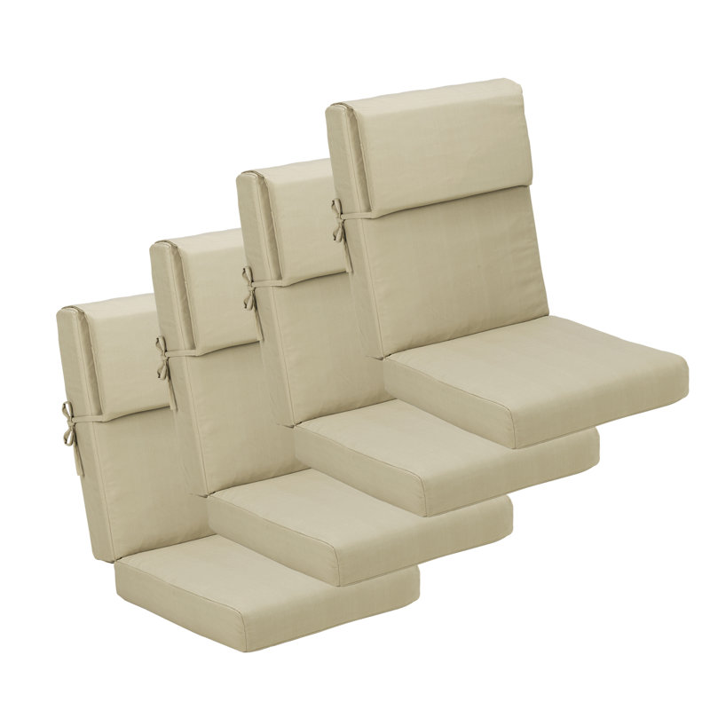 Lucy 4" Outdoor Seat / Back Cushion, Tan