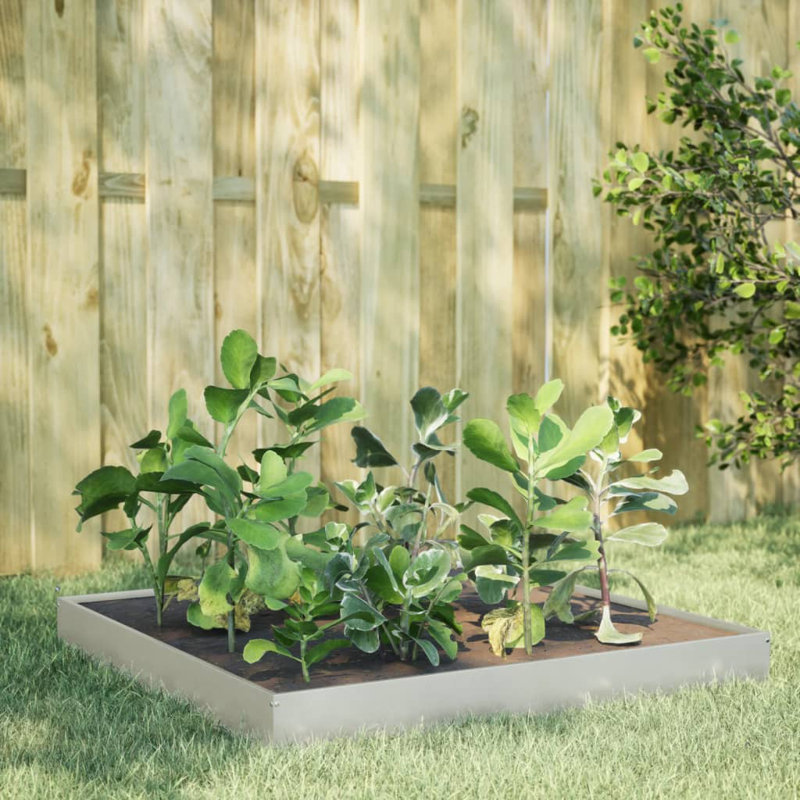 Aryonna Planter Box, Stainless Steel, 7.28" H x 39.37" W x 39.37" D