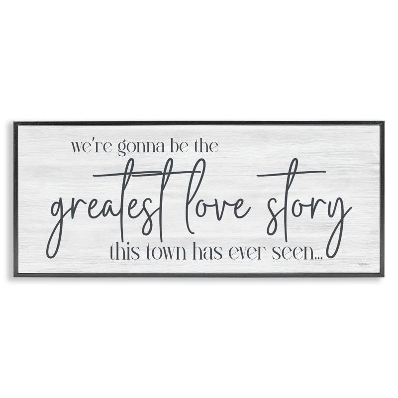 «Greatest Love Story Message», estampe numérique, conception de Susie Boyer, H 10 po x l 24 po, Giclée encadrée noir minuit