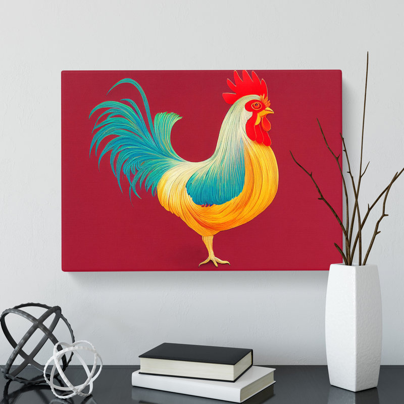 Beaming Rooster - Wrapped Canvas, 40cm H x 60cm W x 3cm D