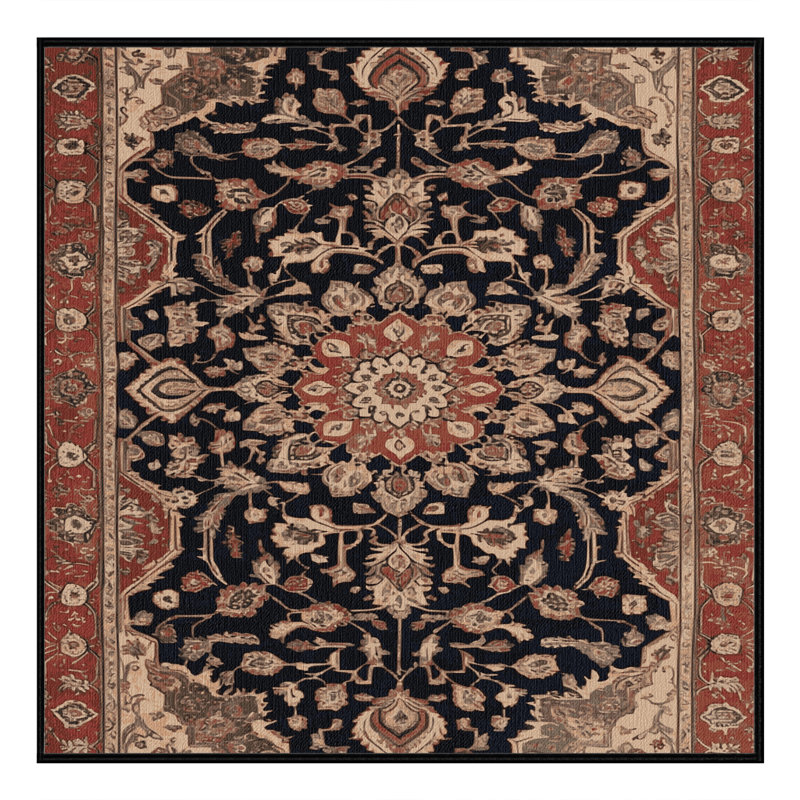 Tapis brun lavable à la machine, Carré 3 pi