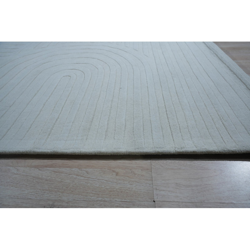 Hand Tufted Wool Geometric Area Rug, 6' x 9'